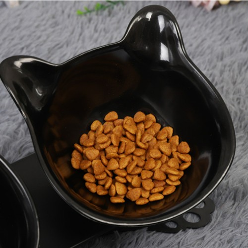 high quality acrylic plastic double bowls feeder food water pet bowls with stand for dogs cats