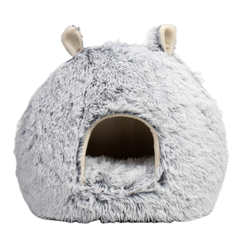 washable folding luxury faux fur pet cat plush house bed