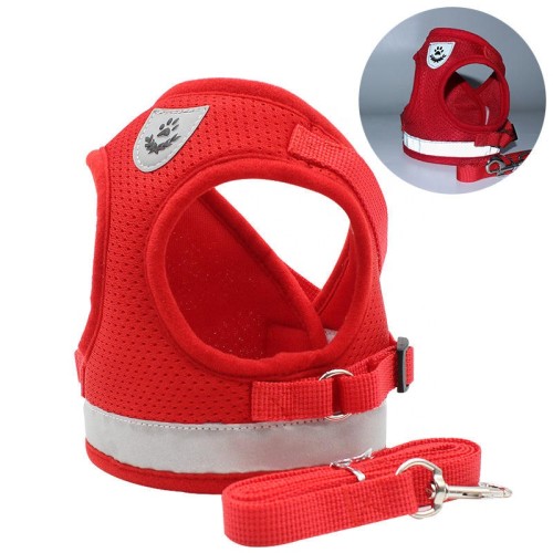 Towing Hooks Safer Summer Cooling Breathable Adjustable Mesh Polyester Reflective Pet Vest Small Dog Harness With Leash