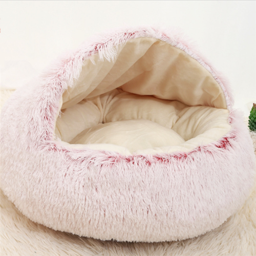 Luxury Washable Comfortable Soft Personalized Winter Warm Cave Sofa Fluffy Soft House Cat Pet Round Dog Beds