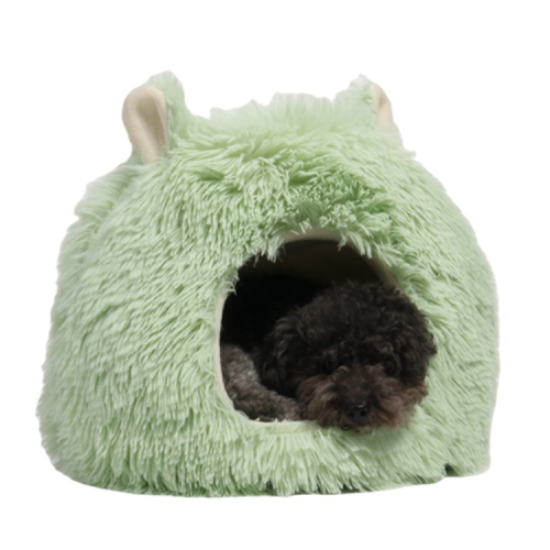 washable folding luxury faux fur pet cat plush house bed