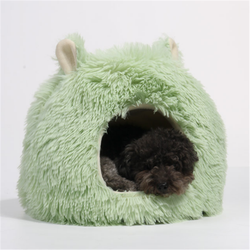 folding luxury faux fur soft cave house pet bed for dog