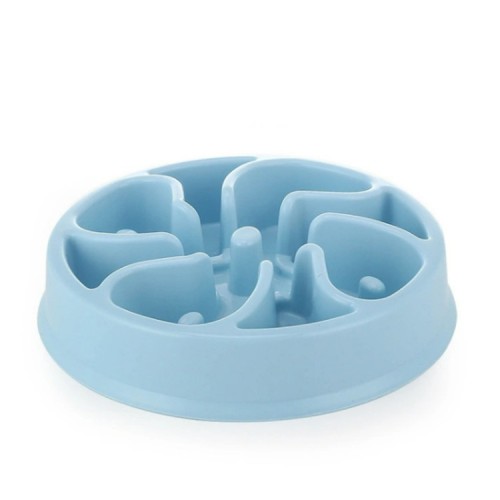 multi-color round plastic food slow feeder pet bowl