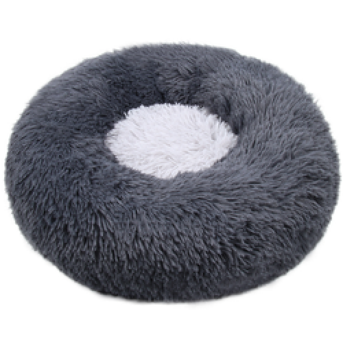 cute washable pink faux fur warm donut dog beds round