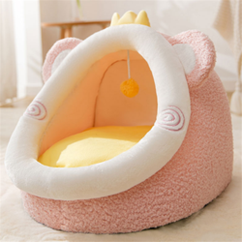 semi-closed princess velvet dog beds house pets