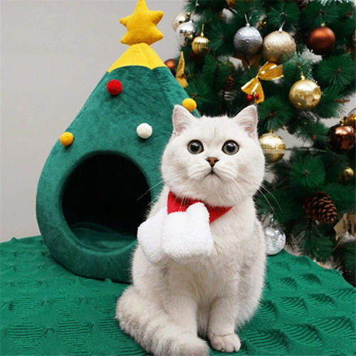 cute eco friendly christmas felt pet cat bed