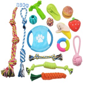 Interactive Large Small Toothbrush Ball Dog Toy Sets Dog Chew Rope Toys for Puppy Dogs