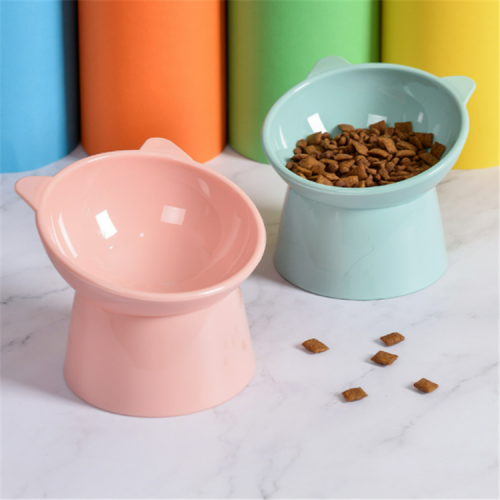 plastic cute elevated cute dog feeder bowl pet