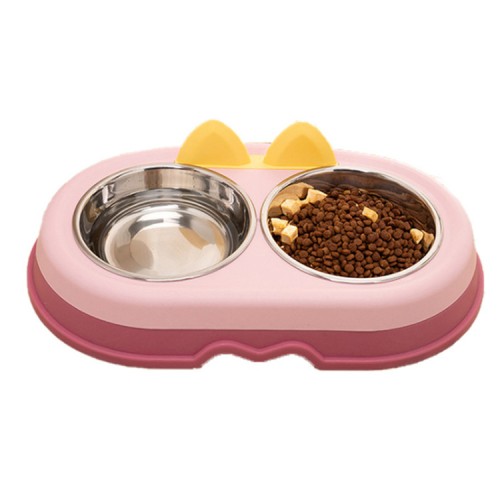 2023 new  fancy luxury double stainless steel feeder pet bowl