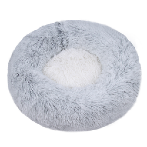 cute washable pink faux fur warm donut dog beds round