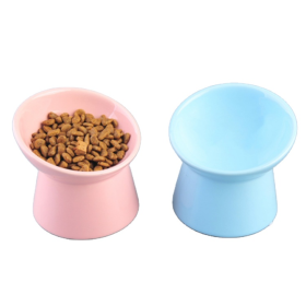 2023 new  protect neck 15 degree ceramic elevated raised dog cats pet feeding bowl