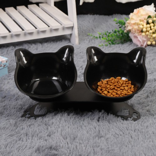 high quality acrylic plastic double bowls feeder food water pet bowls with stand for dogs cats