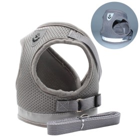 Towing Hooks Safer Summer Cooling Breathable Adjustable Mesh Polyester Reflective Pet Vest Small Dog Harness With Leash