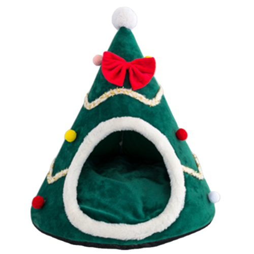 eco friendly fancy christmas chew proof pet bed for dogs and cats