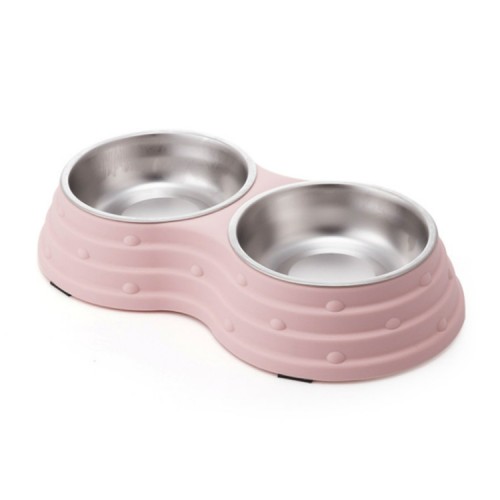 food water double stainless steel pet bowl