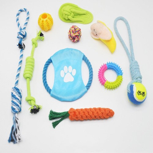 Interactive Large Small Toothbrush Ball Dog Toy Sets Dog Chew Rope Toys for Puppy Dogs