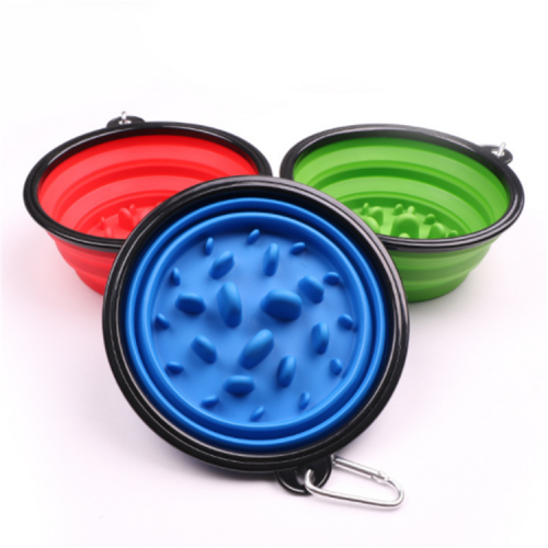 eco friendly  silicone portable slow feeder dog bowl