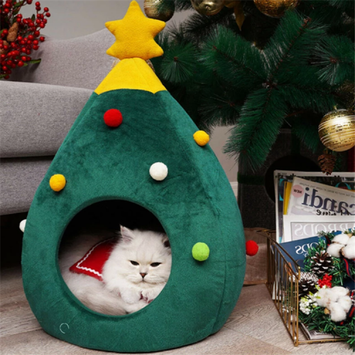 cute eco friendly christmas felt pet cat bed