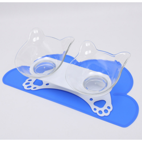 high quality acrylic plastic double bowls feeder food water pet bowls with stand for dogs cats