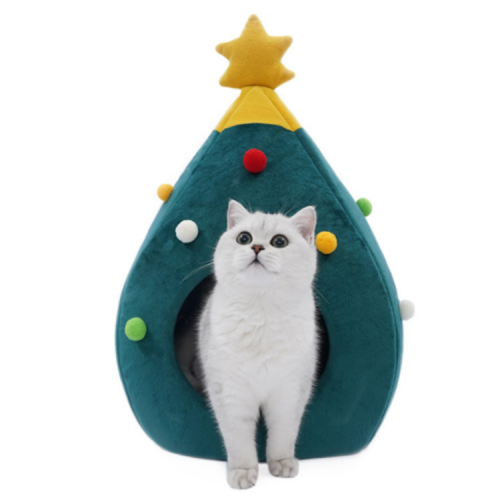 cute eco friendly christmas felt pet cat bed