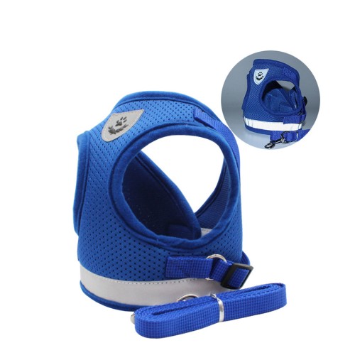 Towing Hooks Safer Summer Cooling Breathable Adjustable Mesh Polyester Reflective Pet Vest Small Dog Harness With Leash