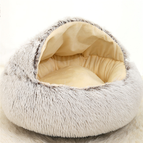 Luxury Washable Comfortable Soft Personalized Winter Warm Cave Sofa Fluffy Soft House Cat Pet Round Dog Beds