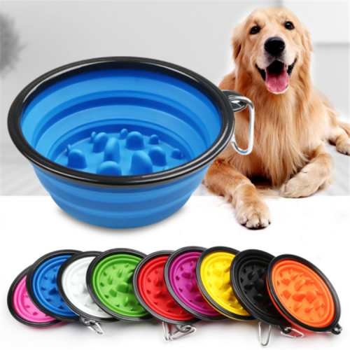 eco friendly  silicone portable slow feeder dog bowl