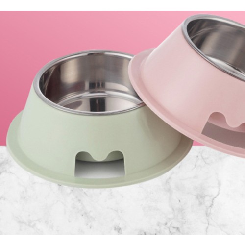 stainless steel double wall dog food bowl