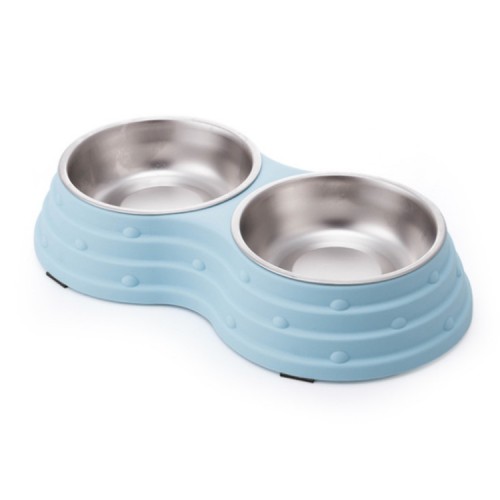 food water double stainless steel pet bowl