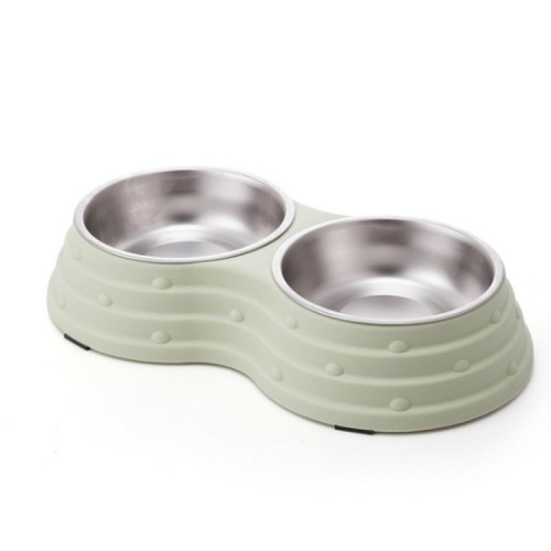 food water double stainless steel pet bowl