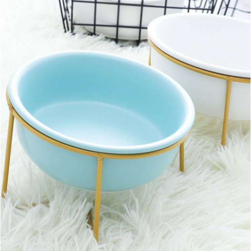 New design creative Nordic elevated ceramic  food water bowl pet dog with stand