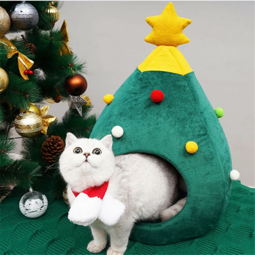 cute eco friendly christmas felt pet cat bed