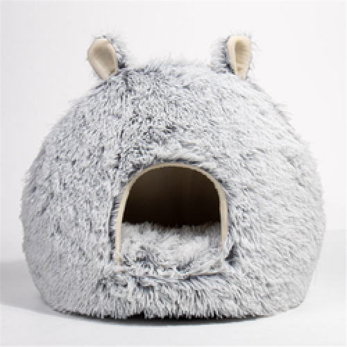 folding luxury faux fur soft cave house pet bed for dog