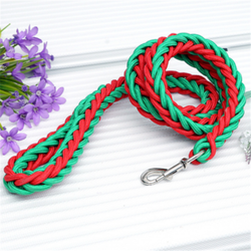 Popular Eight Strand Round Rope Dog Walking Strong Durable Multi-Colored Reflective Nylon Braided Pet Leash