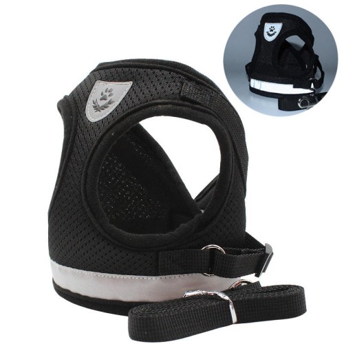 Towing Hooks Safer Summer Cooling Breathable Adjustable Mesh Polyester Reflective Pet Vest Small Dog Harness With Leash