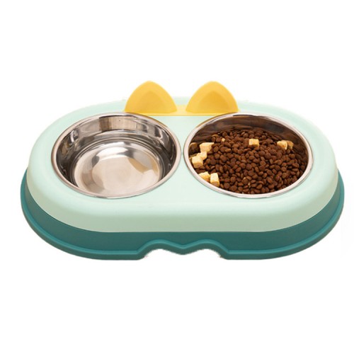 2023 new  fancy luxury double stainless steel feeder pet bowl