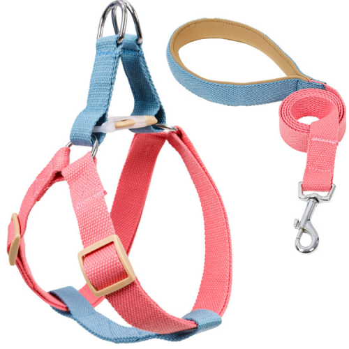 2023 high quality lead collar pet chest back pet  dog collar and leash set