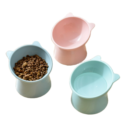 plastic cute elevated cute dog feeder bowl pet