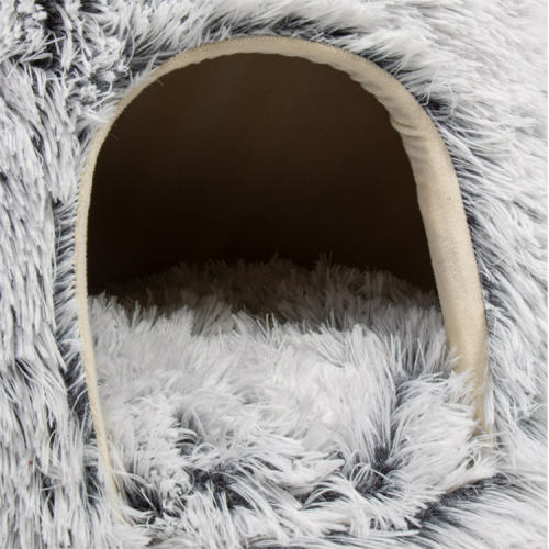 folding luxury faux fur soft cave house pet bed for dog