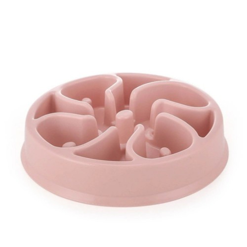 multi-color round plastic food slow feeder pet bowl