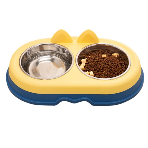 2023 new  fancy luxury double stainless steel feeder pet bowl