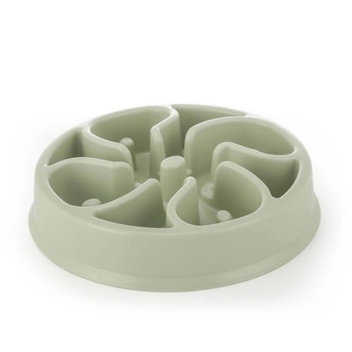 multi-color round plastic food slow feeder pet bowl