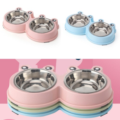 cooling double stainless steel food water bowl pet for dogs cats